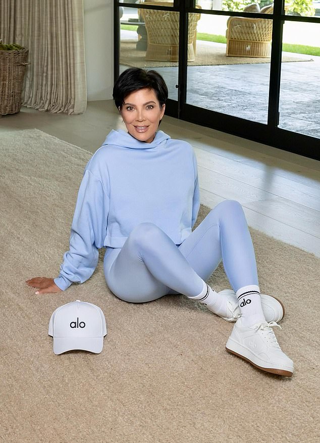 The momager promoted sportswear brand Alo in three photos, but it was her youthful face that caught the most attention