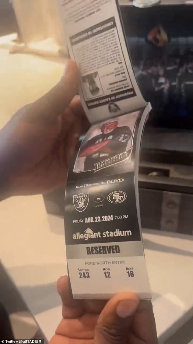 This particular fan shared images of his tickets online after they arrived in a treasure chest