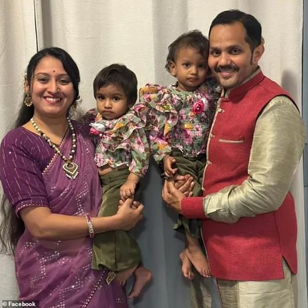 Ms Runwal (pictured with her family) and her surviving daughter could face deportation from Australia over visa issues