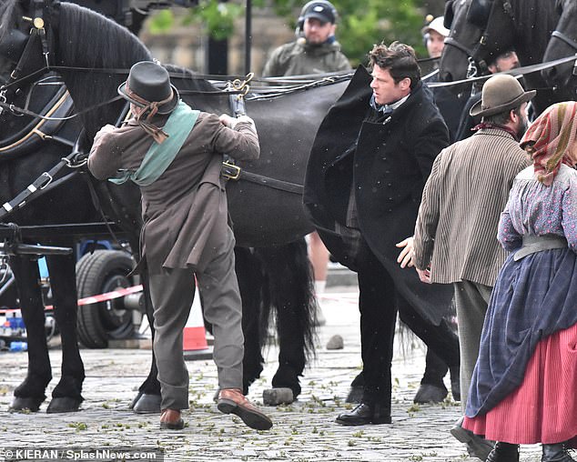 There were also a number of horses on set