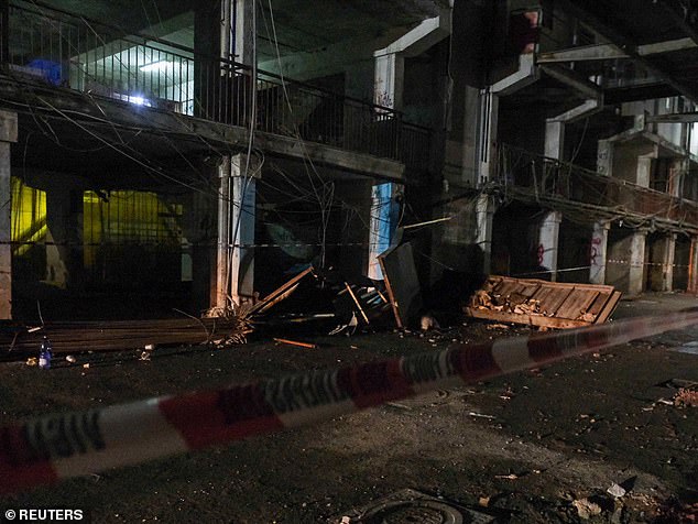 Rubble lies at the site of a collapsed balcony in Naples on Monday night. Frightened neighbors described the horrific moment the balcony collapsed, which they described as a sound like an earthquake, accompanied by a loud noise