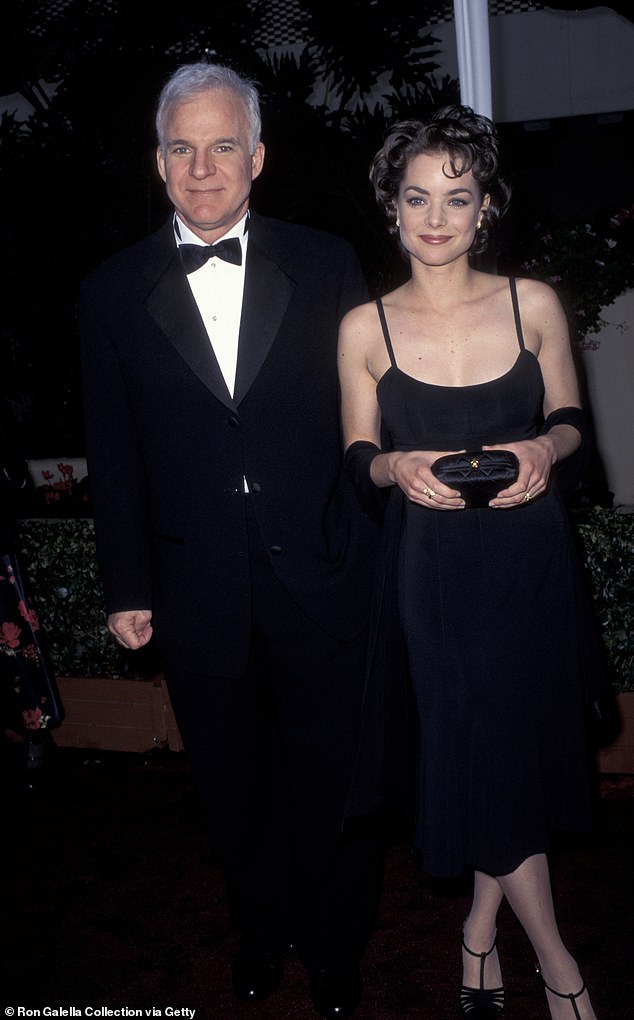 Steve Martin and Kimberly Williams at the Golden Globe Awards in the 1990s