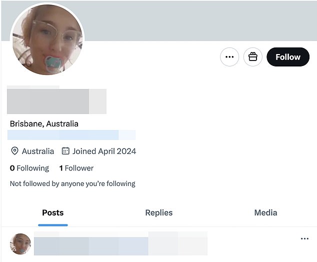 A social media account containing suspected revenge porn appears to have been created in Ms Thompson's name in April