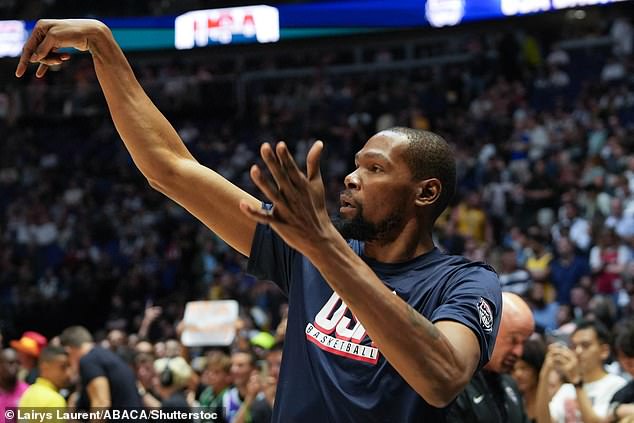 Kevin Durant joined Team USA with an injury and did not play a single minute in any of the showcase games