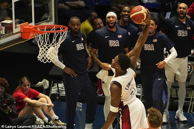 Anthony Edwards put the exclamation point on more than one of Team USA's fast break chances