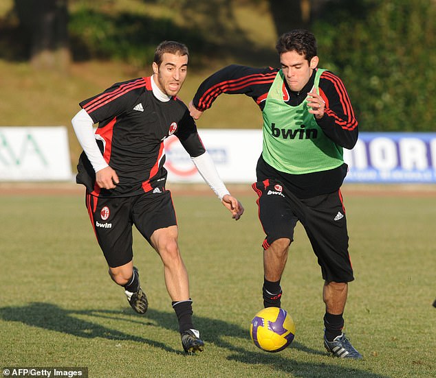 The researcher also spent some time at AC Milan studying how players like Kaka (right) move