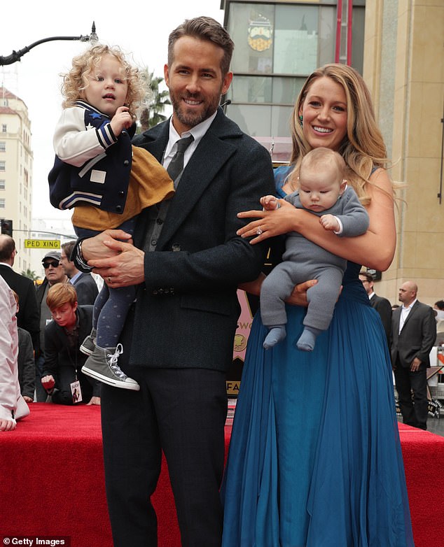 Ryan, 47, shared a heartwarming story about his four children's relationship with his Deadpool & Wolverine co-star Hugh during the premiere; (Ryan, Blake, James and Ines seen in 2016)