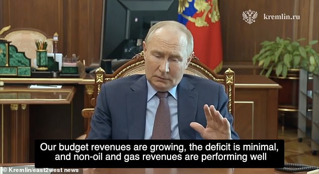 It comes after Putin warned his financial watchdog he has 