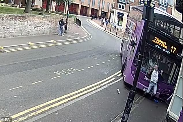 The video, posted in 2017, went viral and shows a man being hit by a bus in Reading