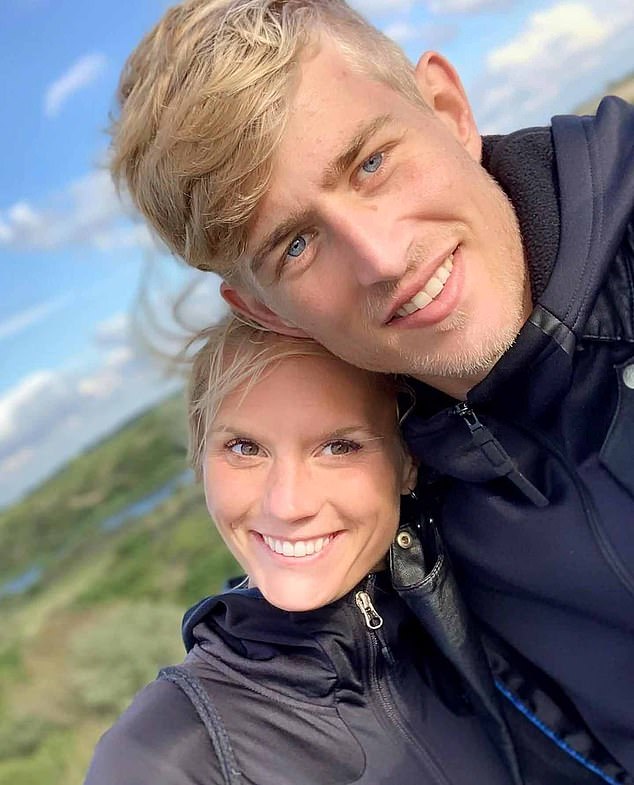 Behrens (left), a police officer and athlete, loves her 6-foot-4" tall husband and regularly posts loving content on social media about their life together