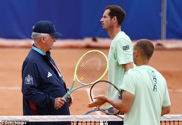 Sir Andy pictured on the clay court, ready for his final tennis tournament