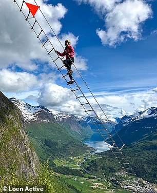 Per Helger Bo, who works at Loen Active, which offers guided tours of Mount Hoven's via ferrata routes, said the ladder 