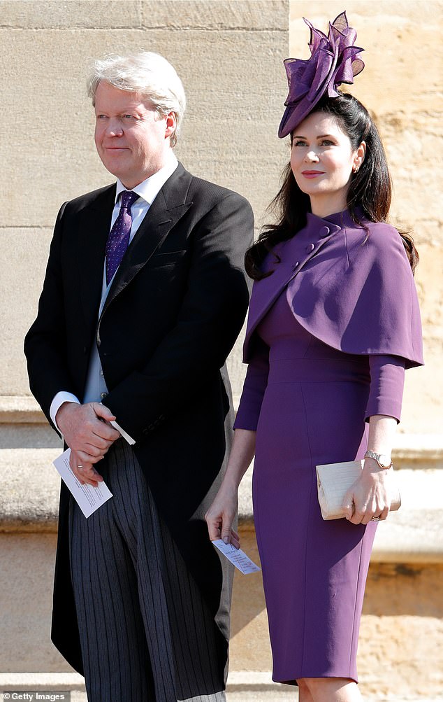 It's a difficult time for the family, as Earl Spencer and Karen announced their separation a few months ago (both pictured at Harry and Meghan's wedding in 2018)