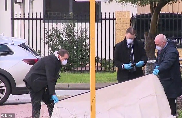 Police combed the street (pictured) where Mr Pavy's body was found last Thursday