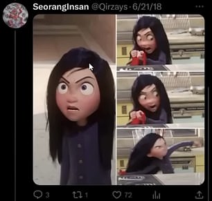 Tyson called an image of the 14-year-old Incredibles character, Violet, 