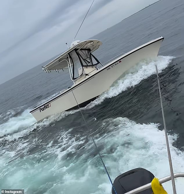 Another clip shows the boat being pulled by another fisherman nearby, who captured the entire scene