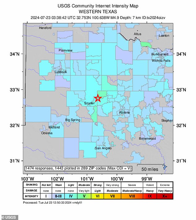 A magnitude 4.9 earthquake struck northern Texas, affecting 1.6 million people as far away as Austin, southern Oklahoma and New Mexico