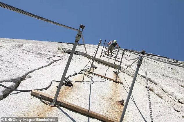 Grace plunged 200 feet down the treacherous Half Dome after losing her balance while descending cables on the cliff