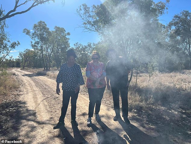 Aboriginal elders hold a smoking ceremony at the Toobeah Reserve, which will soon be transferred to Aboriginal control