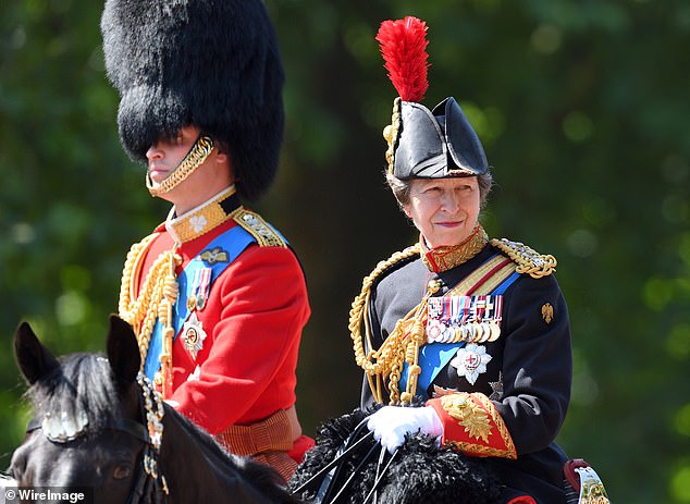 Princess Anne is often photographed with William at royal events, such as Trooping The Colour (2017 photo)