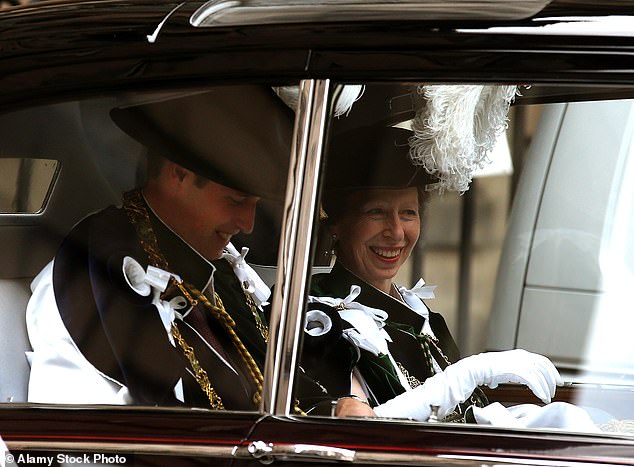 The duo, dressed in matching green velvet Mantle robes, later shared a joke in the car