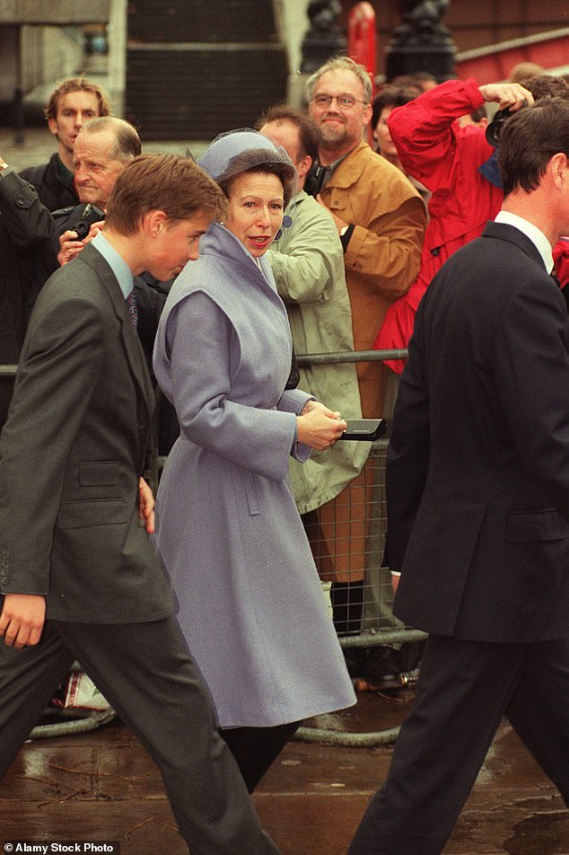 Princess Anne and her cousin William attended a service commemorating the 50th wedding anniversary of Queen Elizabeth and Prince Philip in 1997