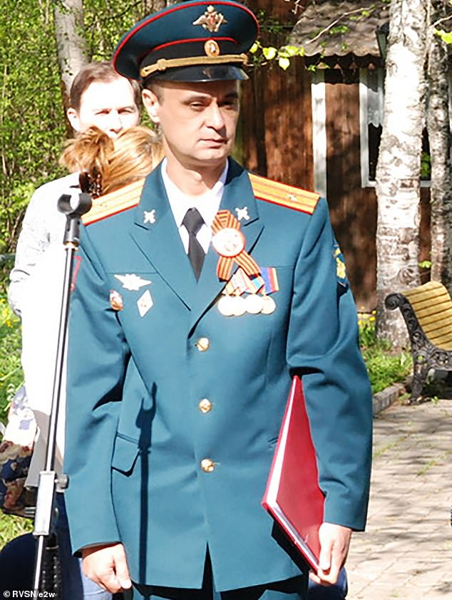 Andrei Torgashov (pictured) is the deputy head of military unit 33790, the top-secret 89th Satellite Communications Center of the Russian Armed Forces.