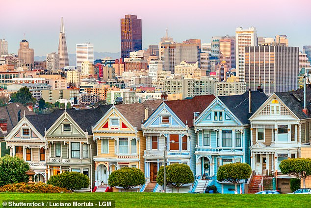 Home prices in San Francisco (pictured) and San Diego rose in the 1970s and 1980s as a result of environmental regulations and tax breaks for farmers who did not develop their land.