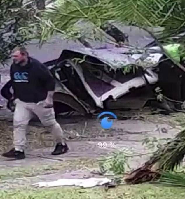 Crime scene footage shows Nicholas Thew freeing himself from the wreckage (photo)