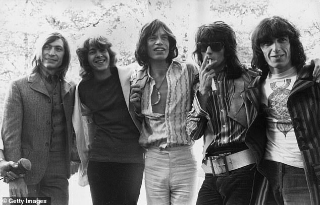 The Bluesbreakers (pictured) in 1969 in Hyde Park, London.  Left: Charlie Watts, Mick Taylor, Mick Jagger, Keith Richards and Bill Wyman