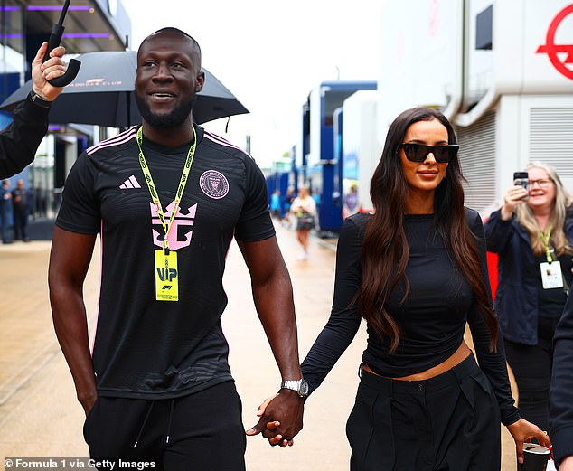 They were last seen together, hand in hand, on July 5 at the Formula 1 Grand Prix at Silverstone, where Stormzy gave a headlining performance (pictured)