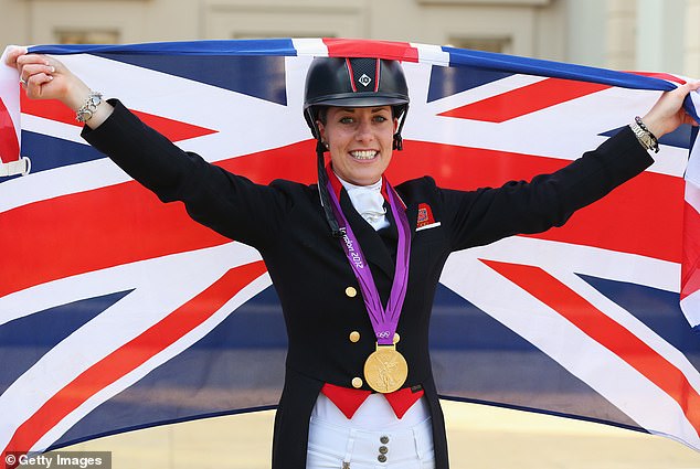 Dujardin (pictured, at the London 2012 Olympics) saw her funding from UK Sport cut off