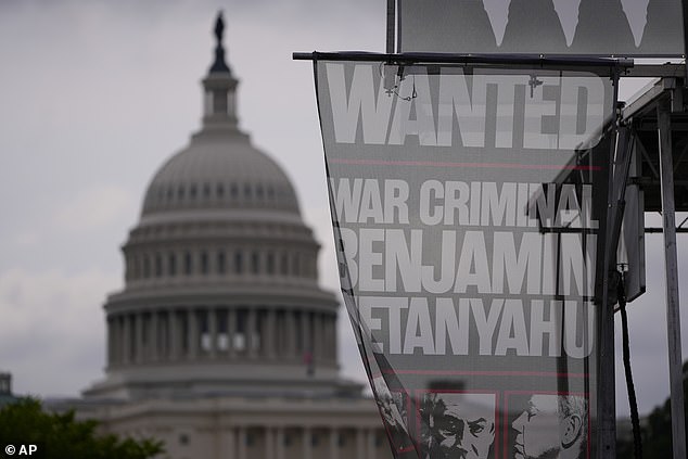 Plans call for thousands more to march down the National Mall to the Capitol today, ahead of Netanyahu's speech at 2 p.m. ET.