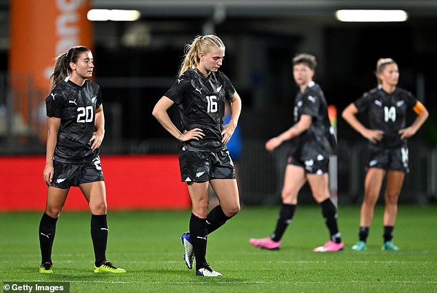 The Football Ferns (pictured) saw a drone flying over their training session on Monday