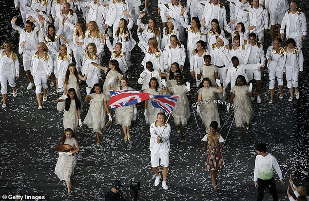 Sir Chris Hoy led Great Britain to the opening ceremony of the 2012 London Olympics