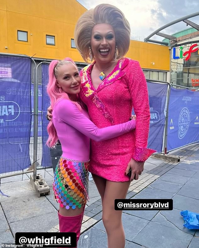 She also shared a photo of herself posing excitedly backstage with drag queen Miss Rory