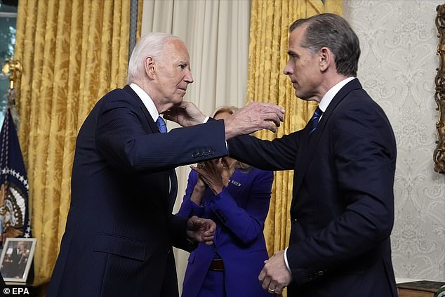 Hunter Biden gives his father a hug