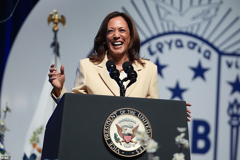 “These extremists want us back, but we’re not going back,” she said to cheers. The vice president’s office said 6,000 people attended the luncheon. During the stop, Harris also praised Biden’s leadership and previewed what to expect from his prime-time address Wednesday night.