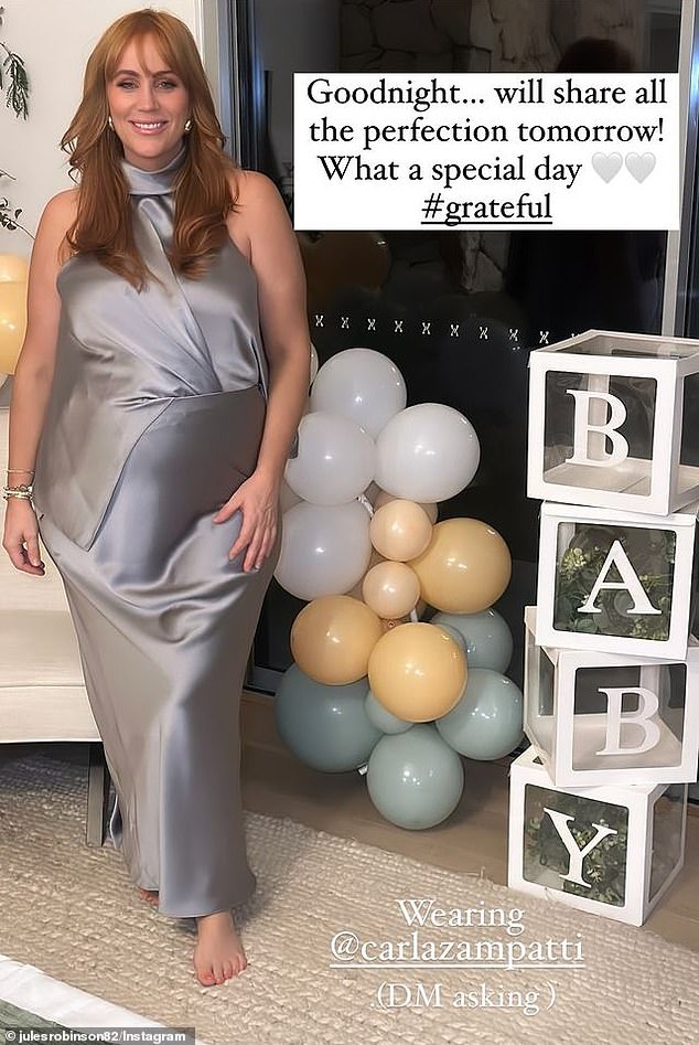 In June, Jules was surprised by her friends with a wild baby shower before welcoming her second child