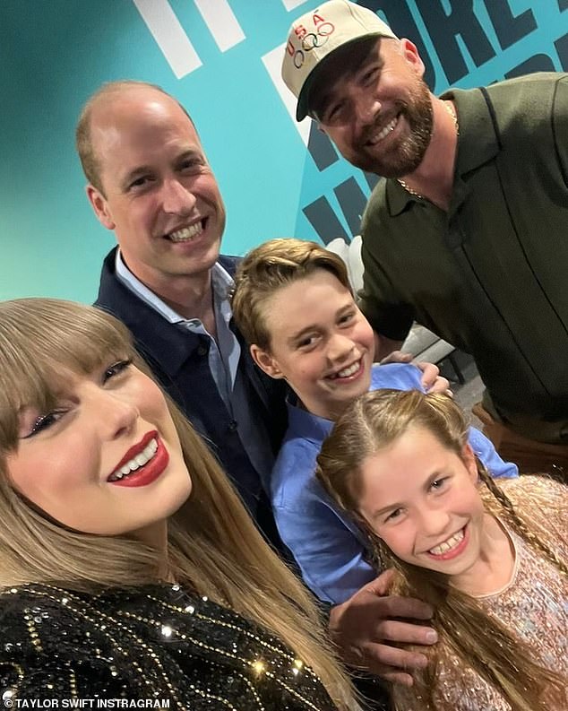 Taylor gave their relationship a 'rocking start' by posting a cute photo of herself and Travis posing with the Prince of Wales and his two children who turned up to watch the show at Wembley