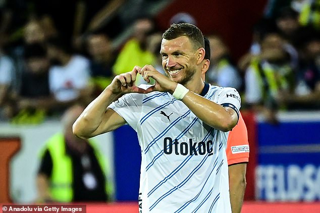 Edin Dzeko scored a hat-trick in Fenerbahce's 4-3 win in their Champions League qualifier