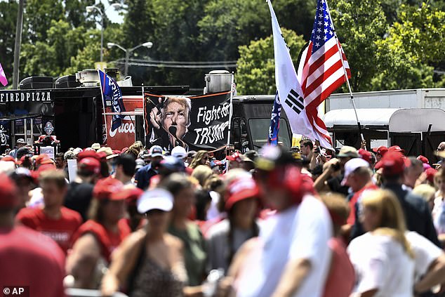 Supporters queued for hours in the scorching heat to get a spot in the arena