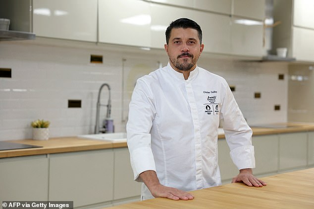 Chef of the Olympic Village of the Paris 2024 Olympic and Paralympic Games, Charles Guilloy of Sodexo Live!, poses in Rungis, near Paris