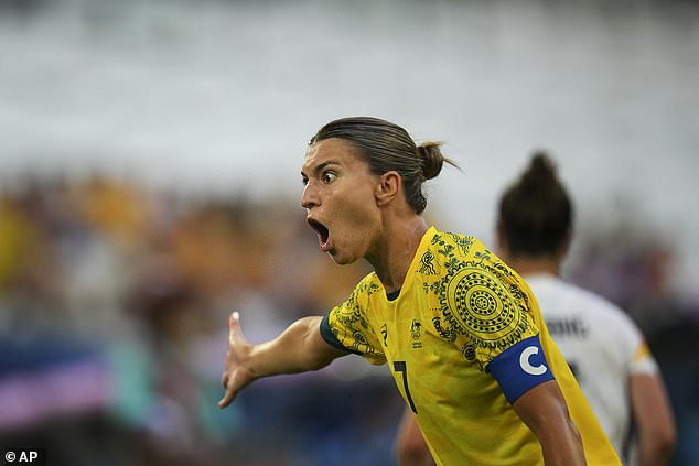 Matildas captain Steph Catley shouts orders to her team as they go down without a fight