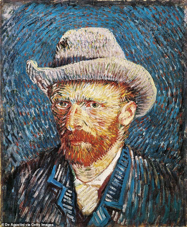 The masterpiece was painted in 1888 by Dutch artist Vincent Van Gogh, who is depicted here in a self-portrait he made that same year.