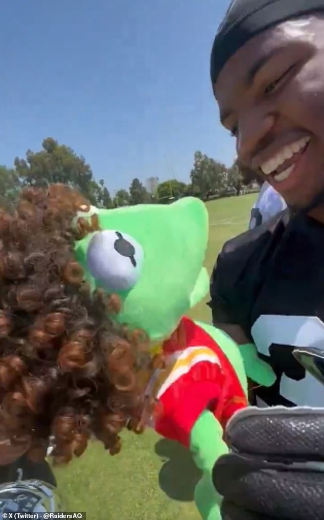 Defensive back Trey Taylor paraded the Muppets character around training camp