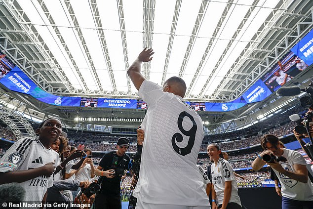 Former PSG player Mbappe will wear the number 9 shirt during his first season with the Spanish giants