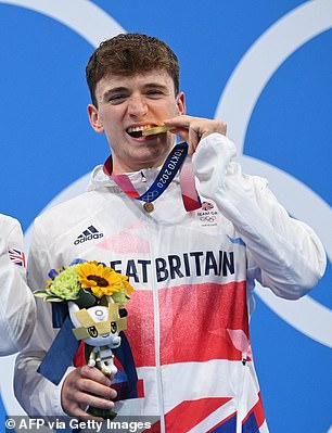 Lee celebrates his gold at the 2021 Tokyo Games