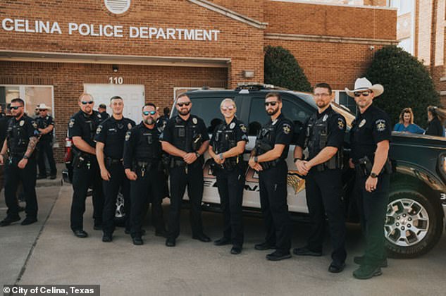 Members of the Celina Police Department pose during a community event