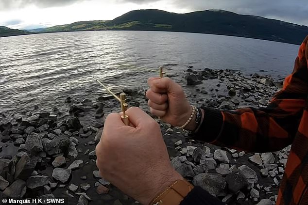 The friends took their dowsing rods, compasses and cameras to the shores of the famous Scottish loch and asked if there were any ghosts present